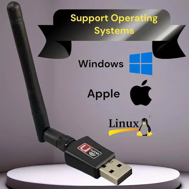 Alt view image 3 of 7 - AC600 Mbps Dual Band Internet USB WiFi Adapter for desktop PC 2.4/5GHz, Desktop-Laptop wifi adapter Wireless Receiver Network Dongle with Antenna, Compatible with Windows11.10/8/7/XP/VISTA, MAC, LINUX