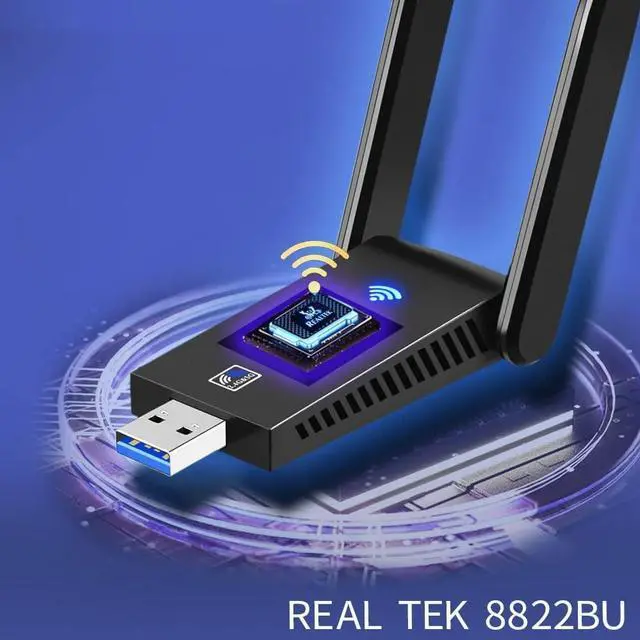 Alt view image 5 of 7 - AC1300 Dual Band WiFi Wireless Network Card + BT 5.0 Adapter USB 3.0 1300M 802.11ac Adapter Bluetooth 5.0 with Antenna for Laptop PC 2.4GHz + 5.8GHz Mini Dongle