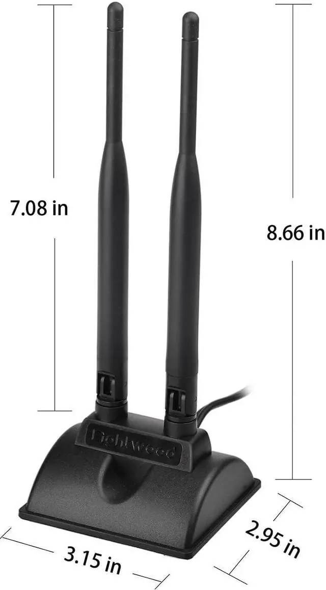 Alt view image 3 of 7 - Eightwood 2.4GHz 5GHz Dual Band WiFi Antenna RP-SMA Male Connector with SMA Male to RP-SMA Female Adapter (2-Pack) for PCI-E WiFi Network Card USB WiFi Adapter Wireless Router