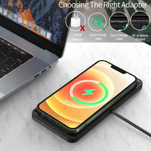 Alt view image 5 of 6 - Wireless car Charger Charging pad 15w Non Slip FastCharger for car Wireless Phone Charger for Android for iPhone 11/12/13/14/15/16 Pro Max Xs  Galaxy S20 S10+ Note 9LG
