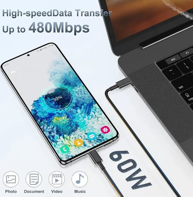 Alt view image 6 of 7 - 2Pack 45W Super Fast USB C Charger and 10ft Android Phone Charger Cable Cord Long Type C Wall Charging Block Plug for  Galaxy S24/S23 Ultra/S23/S23+/S22/S22 Ultra/S22 Plus/S21/Note 20/Note10+