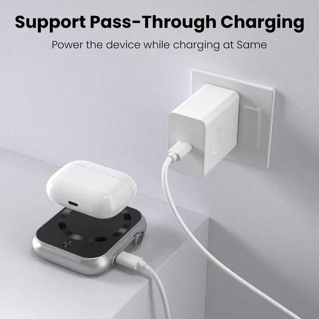 Alt view image 6 of 7 - Wireless Portable Charger,3-in-1 Magnetic Power Bank 5000mAh,22.5W Fast Charging USB-C Mag-Safe Battery Pack,Compatible with iPhone 16/15/14/13/12,Apple Watch Series,Airpods