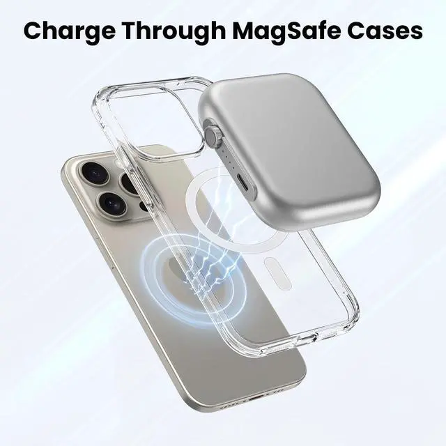 Alt view image 7 of 7 - Wireless Portable Charger,3-in-1 Magnetic Power Bank 5000mAh,22.5W Fast Charging USB-C Mag-Safe Battery Pack,Compatible with iPhone 16/15/14/13/12,Apple Watch Series,Airpods