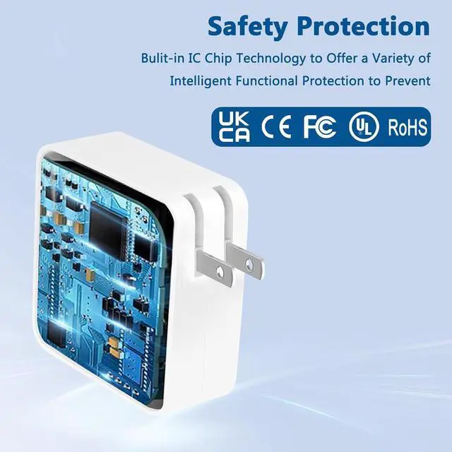 Alt view image 5 of 7 - 106W Mac Book Pro/Air Charger USB C Fast Mac Charger Power Adapter Compatible with Mac Book Pro Mac Book Air New iPad Pro and All USB C Device 7.2ft USB-C to C Charge Cable