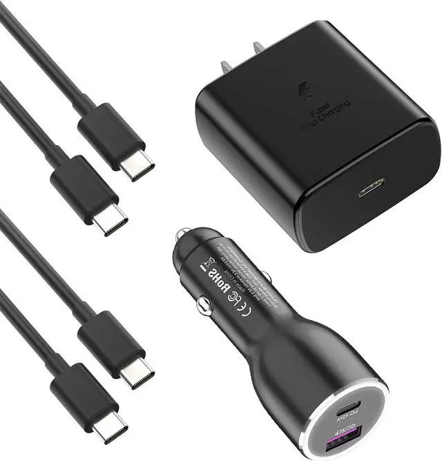 Main image of 45W Super Fast Charger USB Type C Combo Kit Wall/Car Charger PD PPS for Samsung Galaxy S25 S24 S23 S22 Ultra Plus S21 S20 A25 A15 A53 A52 5G iPhone 16 15 Pro Max iPad MacBook 3.3ft/6.6ft 5A Cable