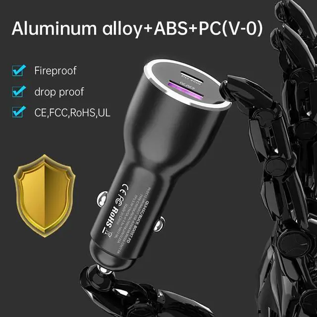 Alt view image 7 of 7 - 45W Super Fast Charger USB Type C Combo Kit Wall/Car Charger PD PPS for Samsung Galaxy S25 S24 S23 S22 Ultra Plus S21 S20 A25 A15 A53 A52 5G iPhone 16 15 Pro Max iPad MacBook 3.3ft/6.6ft 5A Cable