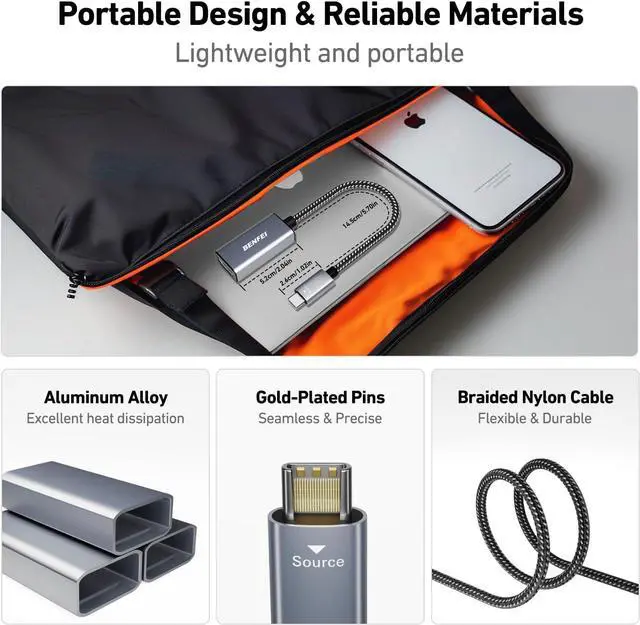 Alt view image 4 of 7 - USB C to HDMI Adapter 4K@60Hz USB Type-C to HDMI Adapter [Thunderbolt 3/4/5 Compatible] with iPhone 15 Pro/Max MacBook Pro/Air 2023 iPad Pro iMac S23 XPS 17 Surface Book