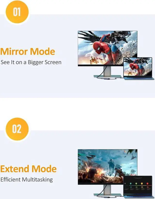 Alt view image 7 of 7 - 8K DisplayPort to HDMI Adapter (DP 1.4 to HDMI 2.1 Female) Uni-Directional Converter 4K 120Hz 8K 60Hz 2K 240Hz for PC Laptop Monitor TV