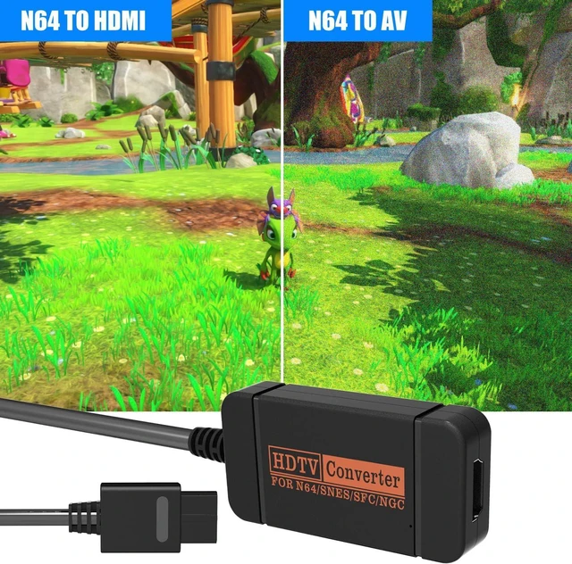 Alt view image 4 of 7 - N64 HDMI Adapter, HDMI Converter with HDMI Cable for N64/Gamecube/SNES