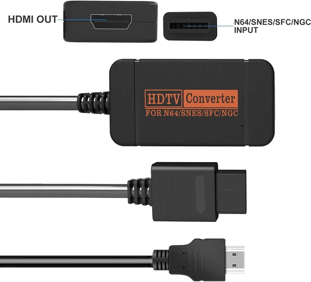 Alt view image 6 of 7 - N64 HDMI Adapter, HDMI Converter with HDMI Cable for N64/Gamecube/SNES