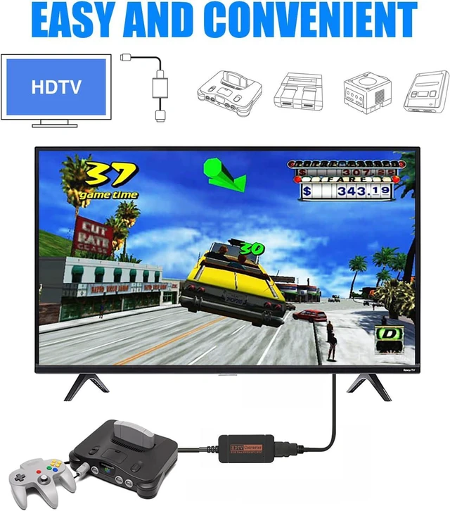 Alt view image 7 of 7 - N64 HDMI Adapter, HDMI Converter with HDMI Cable for N64/Gamecube/SNES