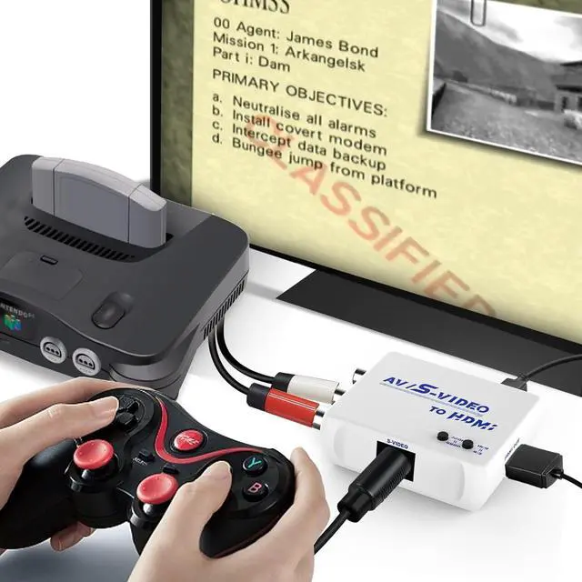 Alt view image 7 of 7 - RCA AV to HDMI Converter | S Video to HDMI Converter | Composite CVBS Audio Video Adapter | Supports PAL/NTSC | for VCR/VHS/Xbox/PS1/PS2/STB/N64/SS/TV/PC/Blue-Ray DVD Players