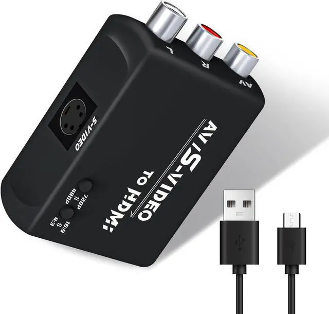 Main image of S Video to HDMI Converter AV to HDMI Converter RCA to HDMI Converter Composite to HDMI Converter CVBS Video Audio Adapter Compatible for PAL/NTSC for TV/PC/PS1/PS2/ STB/Xbox/VHS/VCR/DVD
