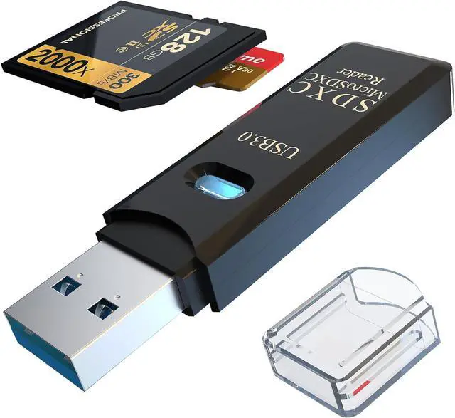 Alt view image 7 of 7 - USB3.0 Micro SD Card Reader 5Gbps 2-in-1 SD Card Reader to USB Adapter Memory Card Reader for SDXC SDHC MMC RS-MMC Micro SDXC Micro SD Micro SDHC and UHS-I Cards (1Pack Black)
