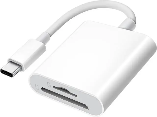 Main image of USB C SD Card Reader for iPhone 15 16/iPad/MacBook/Mac USB-C Type C SD Reader Supports SD and MicroSD Memory Card Adapter Trail Camera Viewer Plug and Play - 2 Slots