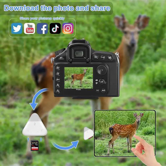 Alt view image 5 of 6 - SD Card Reader Memory Card Reader for iPhone USB C to Micro SD Card Adapter Support SD/Tf Card Trail Game Camera Viewer for iPhone 15/16 Mac iMac Macbook Pro/Air iPad Pro Android Phone Tablet