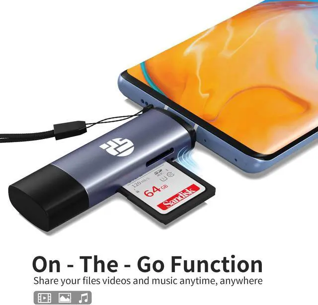 Alt view image 5 of 6 - 2-in-1 Memory Card Reader USB 3.0 SD Card Adapter with Dual Slots 2 Cards Simultaneously Read & Write Portable SD Card Reader for iMac iPad Pro/Air MacBook Pro/Air Chromebook Android Galaxy