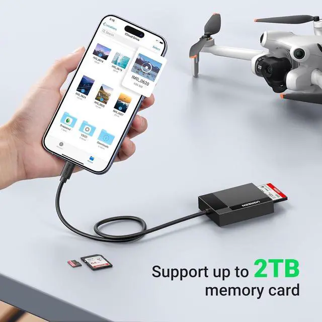 Alt view image 5 of 7 - USB C SD Card Reader 4-in-1 Memory Card Adapter External SD Micro SD MS CF Compact Flash Camera Card Reader Compatible with iPhone 15 Trail Camera MacBook iPad