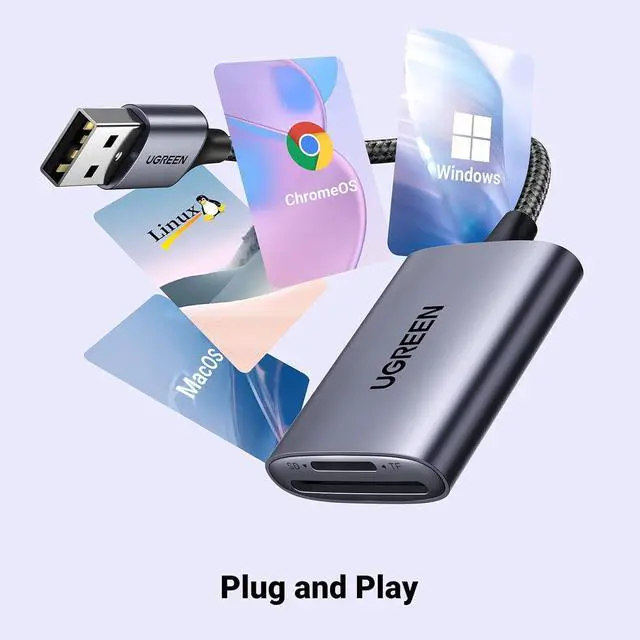 Alt view image 4 of 7 - USB SD Card Reader USB 3.0 to Micro SD Card Reader Adapter Aluminum Multi 2-in-1 Memory Card Readers for Camera SD MicroSD TF SDHC SDXC UHS-I Mac OS Windows Linux Computer PC Laptop