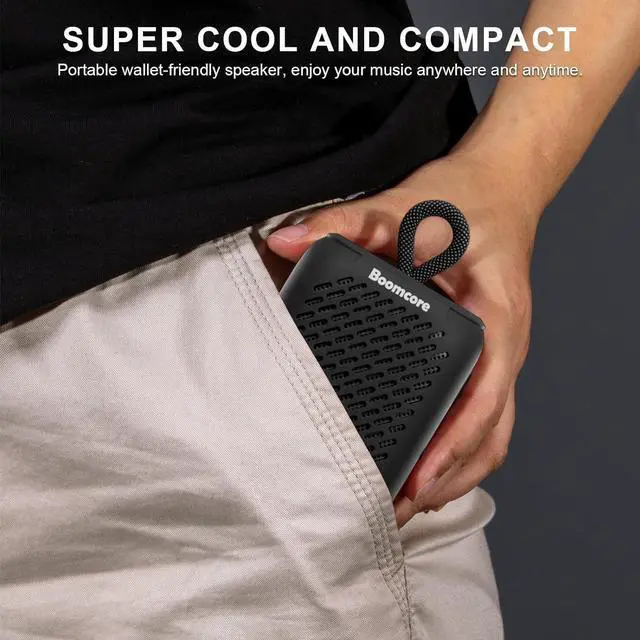 Alt view image 5 of 7 - Portable Bluetooth Speakers, Waterproof Small Speaker with Stereo Sound, 12H Playtime, Wireless Bluetooth Speaker IPX7 for Outdoor, Shower - Black