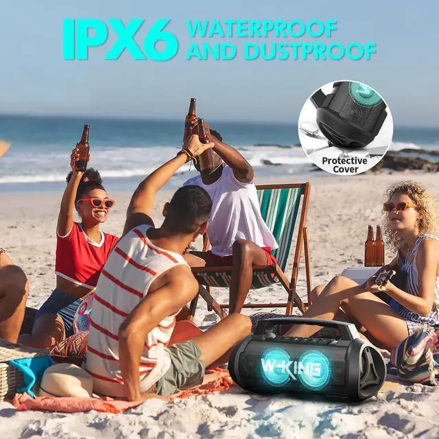 Alt view image 3 of 7 - W-KING Portable Speaker, 120W Peak 70W RMS Bluetooth Speaker Wireless Loud IPX6 Waterproof Bluetooth Speakers with Subwoofer/Bass Boost/Hi-Fi Stereo/42H/Powerbank/MIC in, Party Large Outdoor Boombox