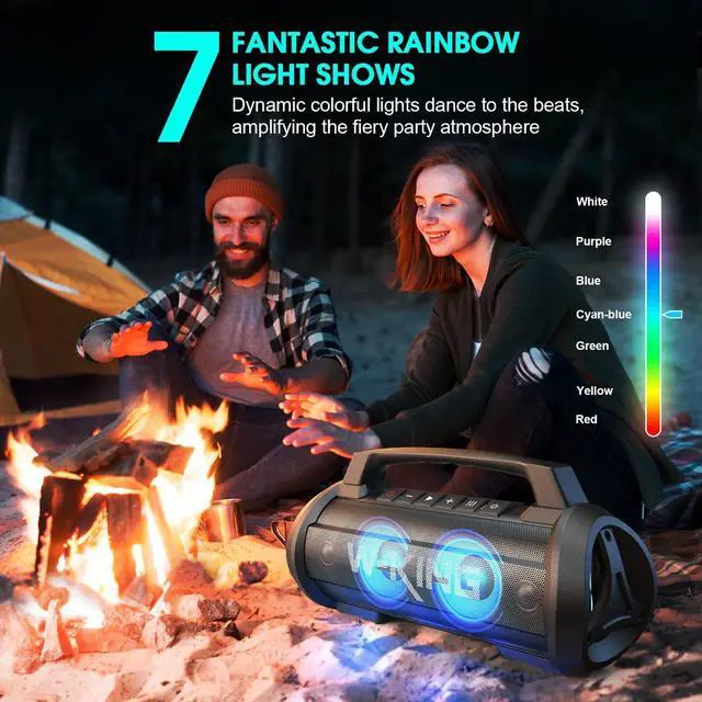 Alt view image 6 of 7 - W-KING Portable Speaker, 120W Peak 70W RMS Bluetooth Speaker Wireless Loud IPX6 Waterproof Bluetooth Speakers with Subwoofer/Bass Boost/Hi-Fi Stereo/42H/Powerbank/MIC in, Party Large Outdoor Boombox