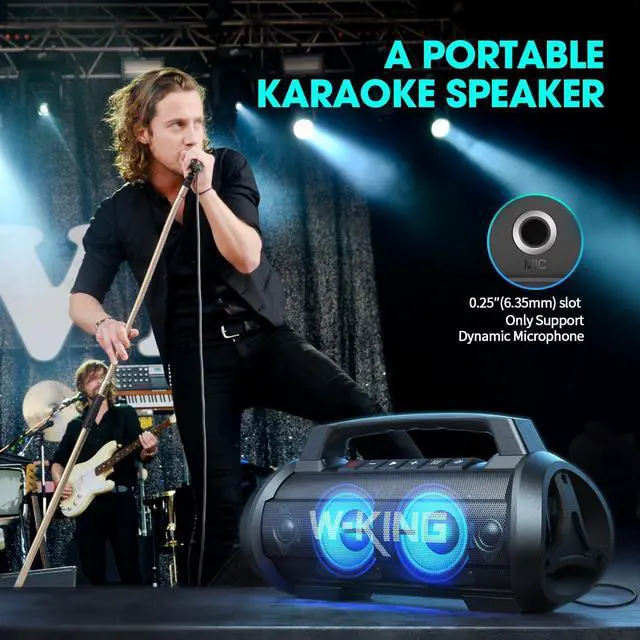 Alt view image 7 of 7 - W-KING Portable Speaker, 120W Peak 70W RMS Bluetooth Speaker Wireless Loud IPX6 Waterproof Bluetooth Speakers with Subwoofer/Bass Boost/Hi-Fi Stereo/42H/Powerbank/MIC in, Party Large Outdoor Boombox