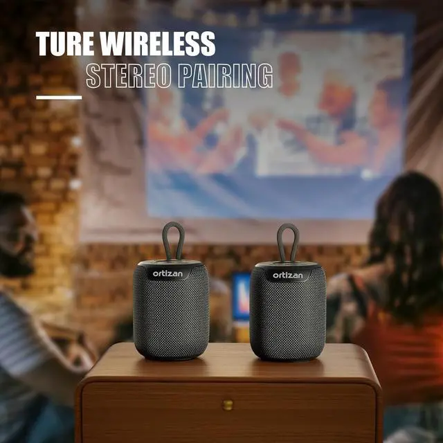 Alt view image 7 of 7 - Ortizan Portable Bluetooth Speaker with Big Sound,Punchy Bass,IPX7 Waterproof,15H Playtime,Bluetooth 5.3,AUX&TF Card,Stereo Pairing,Small Wireless Speaker for Outdoor,Electronic Gadgets,Gift Ideas