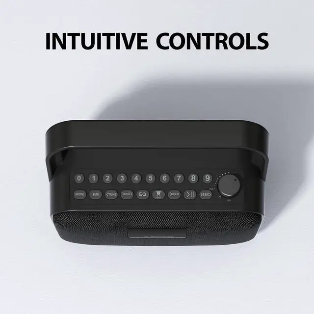 Alt view image 6 of 7 - Avantree PowerByte - Portable FM Radio with Powerful 30W Stereo Bluetooth Speakers & SD Card Player, 20hr Rechargeable Playtime, and Extended Range, Wireless & Wired Speaker & U Disk Player