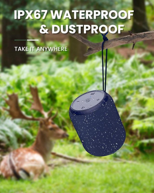 Alt view image 3 of 6 - NOTABRICK Bluetooth Speakers,Portable Wireless Speaker with 15W Stereo Sound, Active Extra Bass, IPX6 Waterproof Shower Speaker, TWS, Portable Speaker for Party Beach Camping