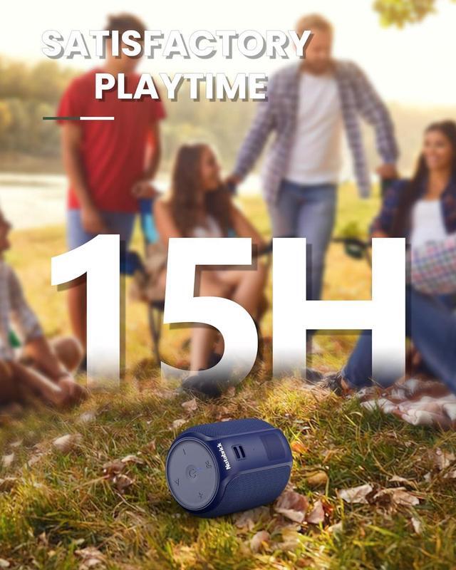 Alt view image 5 of 6 - NOTABRICK Bluetooth Speakers,Portable Wireless Speaker with 15W Stereo Sound, Active Extra Bass, IPX6 Waterproof Shower Speaker, TWS, Portable Speaker for Party Beach Camping