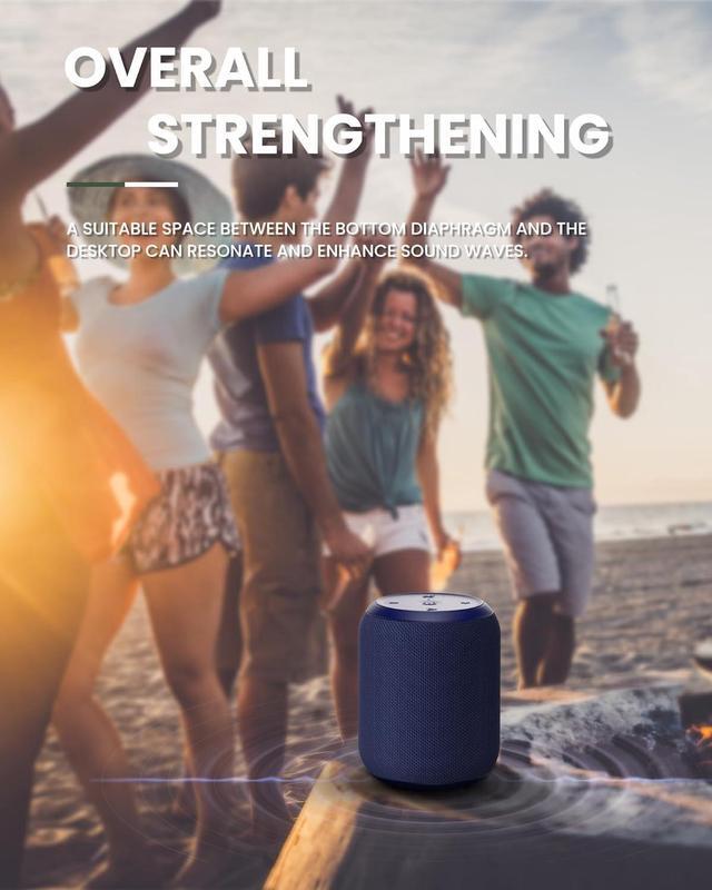 Alt view image 6 of 6 - NOTABRICK Bluetooth Speakers,Portable Wireless Speaker with 15W Stereo Sound, Active Extra Bass, IPX6 Waterproof Shower Speaker, TWS, Portable Speaker for Party Beach Camping