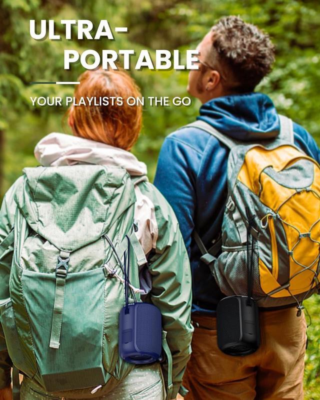 Alt view image 4 of 6 - NOTABRICK Bluetooth Speakers,Portable Wireless Speaker with 15W Stereo Sound, Active Extra Bass, IPX6 Waterproof Shower Speaker, TWS, Portable Speaker for Party Beach Camping