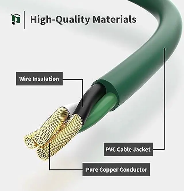 Alt view image 3 of 7 - PLUGTUL 50 FT Outdoor Extension Cord Waterproof 16/3 Green Heavy Duty 3 Prong Extension Cord, 13A 1625W SJTW, ETL Listed, Great for Garden and Home