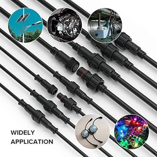 Alt view image 3 of 5 - BTF-LIGHTING 5PCS 9.84ft 3meter 4 Pin 0.2mm²/24AWG IP65 Extension Cable Wire with Male and Female Connectors at Both Ends for RGB 5050 WS2815 WS2805 SK9822 etc LED Strip 15mm nut Small Size