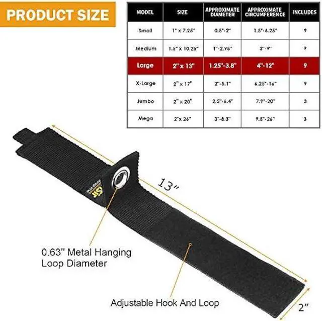 Alt view image 5 of 6 - LuBanSir 9 Pack Extension Cord Holder Organizer, Holds 50lbs Heavy Duty Storage Straps for Garden Hose Storage and Garage Wall Organization