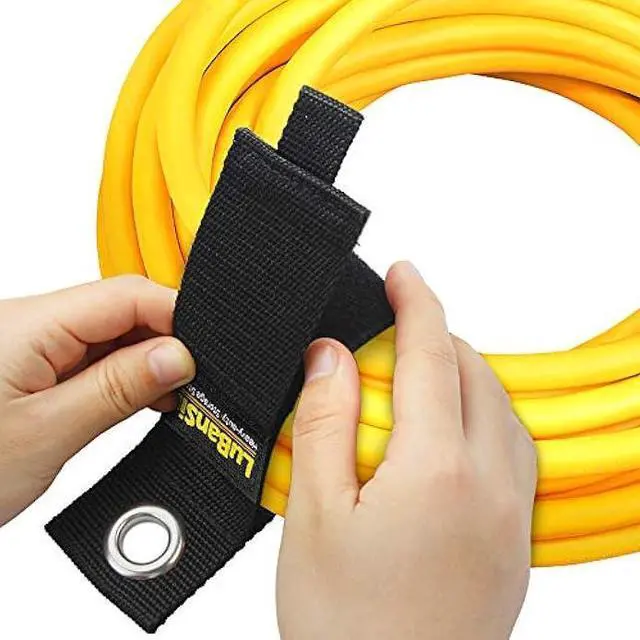 Alt view image 6 of 6 - LuBanSir 9 Pack Extension Cord Holder Organizer, Holds 50lbs Heavy Duty Storage Straps for Garden Hose Storage and Garage Wall Organization