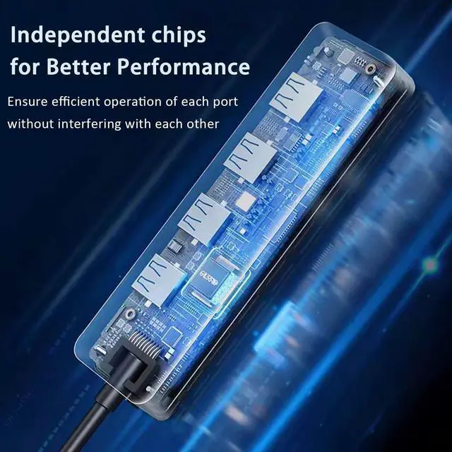 Alt view image 6 of 7 - USB Hub VIENON 4-Port USB 3.0 Hub USB Splitter USB Expander for Laptop Xbox PS4/5 Flash Drive HDD Console Printer Camera Keyborad Mouse-3.3ft