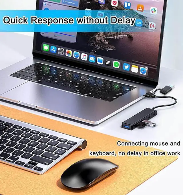Alt view image 6 of 7 - VIENON USB 3.0 Hub (5 in 1) USB C Hub USB C to USB 3.0 Hub Adapter with USB C Power/Data Ports USB Extender USB A&C Docking Station for Laptop PC MacBook  HP PS4/5 SSD and More