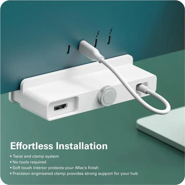 Alt view image 6 of 7 - HyperDrive iMac USB Hub Adapter, 6in1 iMac Accessories: HDMI 4K60Hz, USB-C 10Gbps, 2 USB-A 10Gbps, SD UHS-I, MicroSD UHS-I for iMac 2021 24 inch
