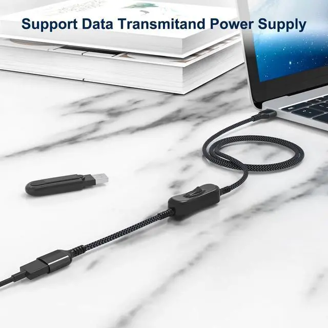 Alt view image 6 of 7 - Itramax USB On/Off Switch Cable 3.3FT,USB A Male to Female Extension Switch Charger Cord Upgraded Toggle Controller Power Extender Line for PC,TV,Carplay,LED Strips,LED Desk Lamp,Fan,iOS System,Light