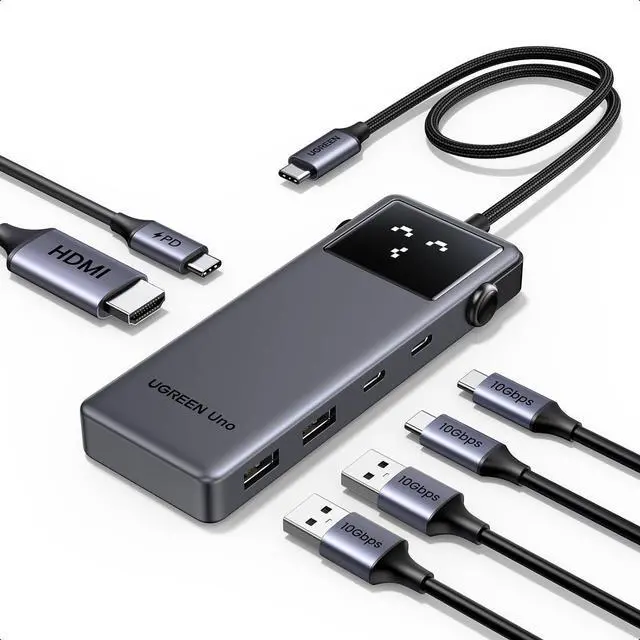 Main image of UGREEN Uno 6 in 1 USB-C Hub with 10Gbps USB-C & USB-A Data Ports 4K@60Hz HDMI for MacBook Pro/Air, iPad Pro, Surface, XPS, Thinkpad and More.