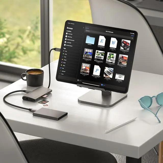 Alt view image 7 of 7 - Satechi USB C Hub Multiport Adapter V3, 8 in 1 USB C Dongle with 8K HDMI, 85W USB C PD Charging, 4 USB C Data Ports, Ethernet, SD Card Reader for Mac, Windows - Space Gray