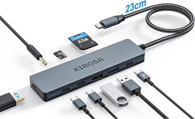 Main image of USB C Hub Multiport Adapter for MacBook Pro Air: KIROSA 9 in 1 USB C to 4K HDMI Hub Dongle with 100W PD USB3.0 - Portable USBC Hub Compatible with Laptops and Other Type C Devices