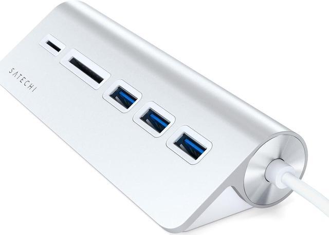 Alt view image 2 of 6 - Satechi USB-C Combo Hub for Desktop - USB-A 3.0 Data Ports & Micro/SD Card Readers - Compatible with Apple Studio Display, 2021 iMac M1, 2019/2017 iMac, 2020 MacBook Pro/Air M1(Silver)