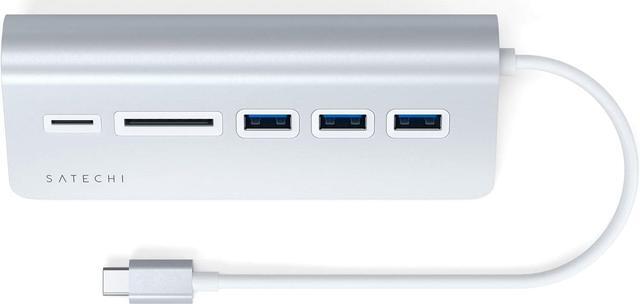 Alt view image 4 of 6 - Satechi USB-C Combo Hub for Desktop - USB-A 3.0 Data Ports & Micro/SD Card Readers - Compatible with Apple Studio Display, 2021 iMac M1, 2019/2017 iMac, 2020 MacBook Pro/Air M1(Silver)