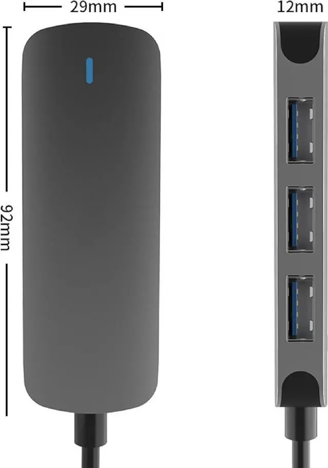 Alt view image 4 of 7 - MMOBIEL USB-C to 4X USB-A Adapter Port Hub - 4-in-1 USB Hub Splitter - USB Hub 3.0-5Gbps - USB Splitter Compatible with MacBook, iPad Air/Pro, Dell, Samsung - USB Data Hub - USB Divider - Aluminum