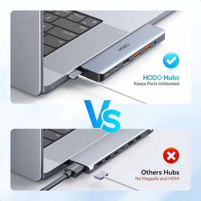Alt view image 3 of 7 - USB C Adapter for MacBook Pro Air M3 M2 M1, USB C Hub Mac Adapter 7 in 2 MacBook Accessories with 4K HDMI, Thunderbolt 4 3, Data Transfer 10G USB 3.1 5G USB-C 480Mbps USB 2.0, 3.5mm Audio Mac Dongle