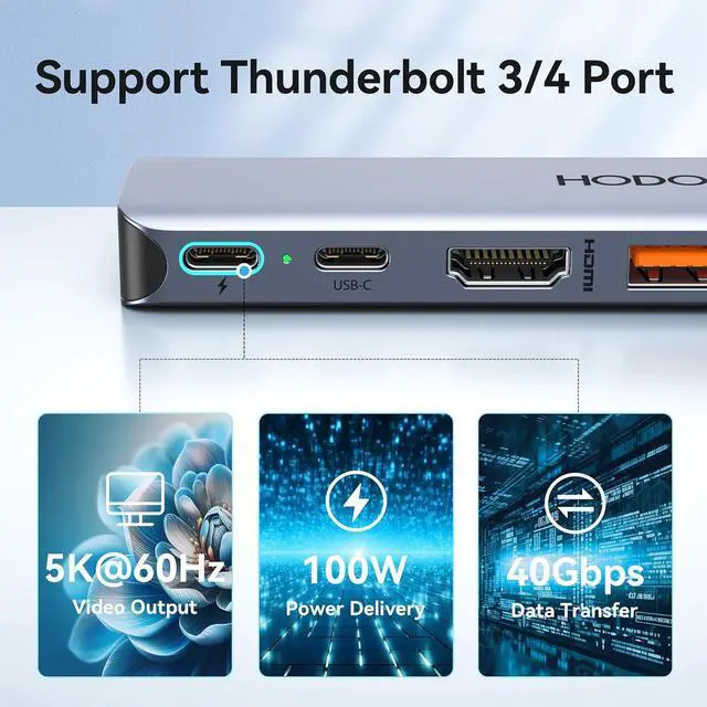 Alt view image 5 of 7 - USB C Adapter for MacBook Pro Air M3 M2 M1, USB C Hub Mac Adapter 7 in 2 MacBook Accessories with 4K HDMI, Thunderbolt 4 3, Data Transfer 10G USB 3.1 5G USB-C 480Mbps USB 2.0, 3.5mm Audio Mac Dongle