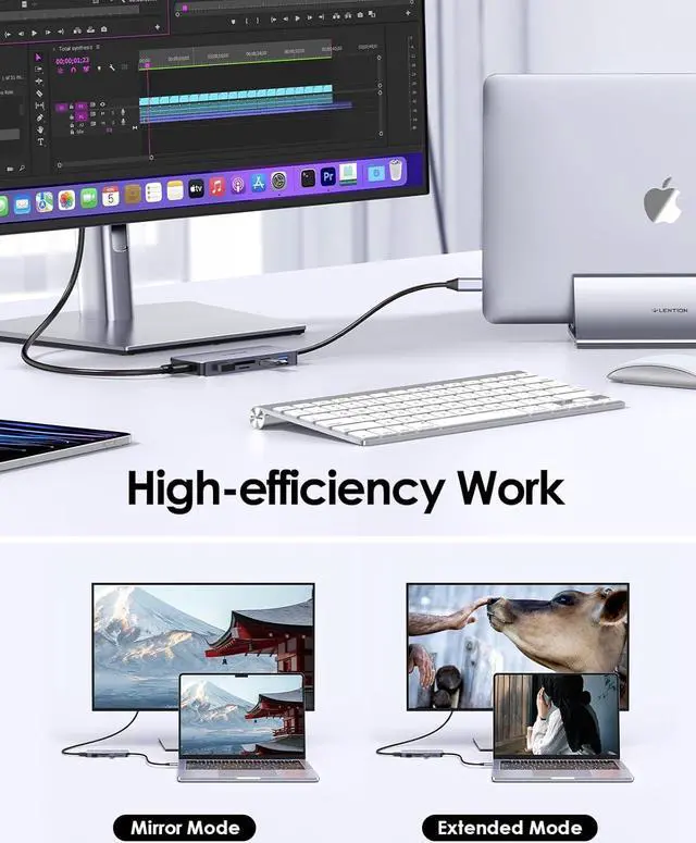 Alt view image 4 of 7 - LENTION USB C Hub with 4K HDMI, 3 USB 3.0, SD/Micro SD Card Reader Compatible 2023-2016 MacBook Pro, New Mac Air/Surface, Stable Driver Certified Multi-Port Adapter (CB-C18, Space Gray)